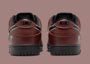 Sneakers Nike SB Dunk Low Limosine Skateboards en cuir lisse et daim premium, avec détails graphiques exclusifs, amorti Zoom Air intégré et semelle haute adhérence skate.