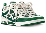 Louis Vuitton LV Skate Sneaker Green White, sneaker de luxe Louis Vuitton verte et blanche inspirée du skate avec matériaux premium et finitions haut de gamme