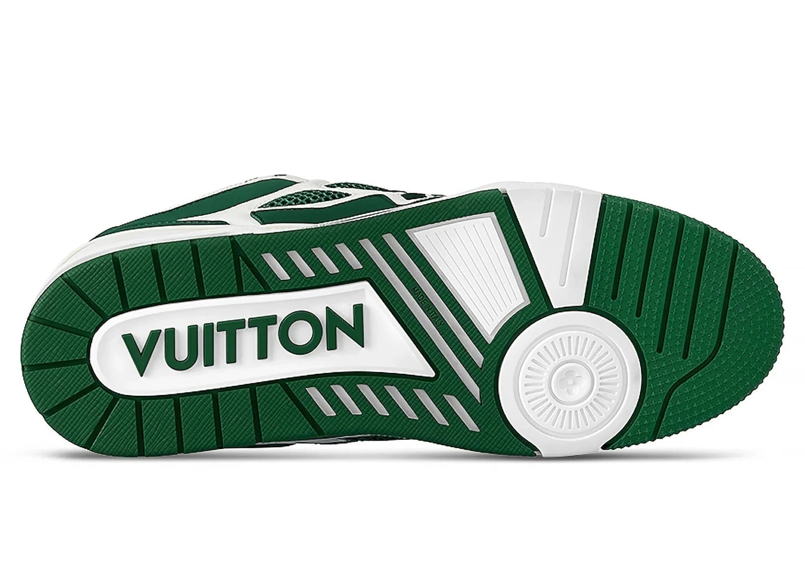 Louis Vuitton LV Skate Sneaker Green White, sneaker de luxe Louis Vuitton verte et blanche inspirée du skate avec matériaux premium et finitions haut de gamme