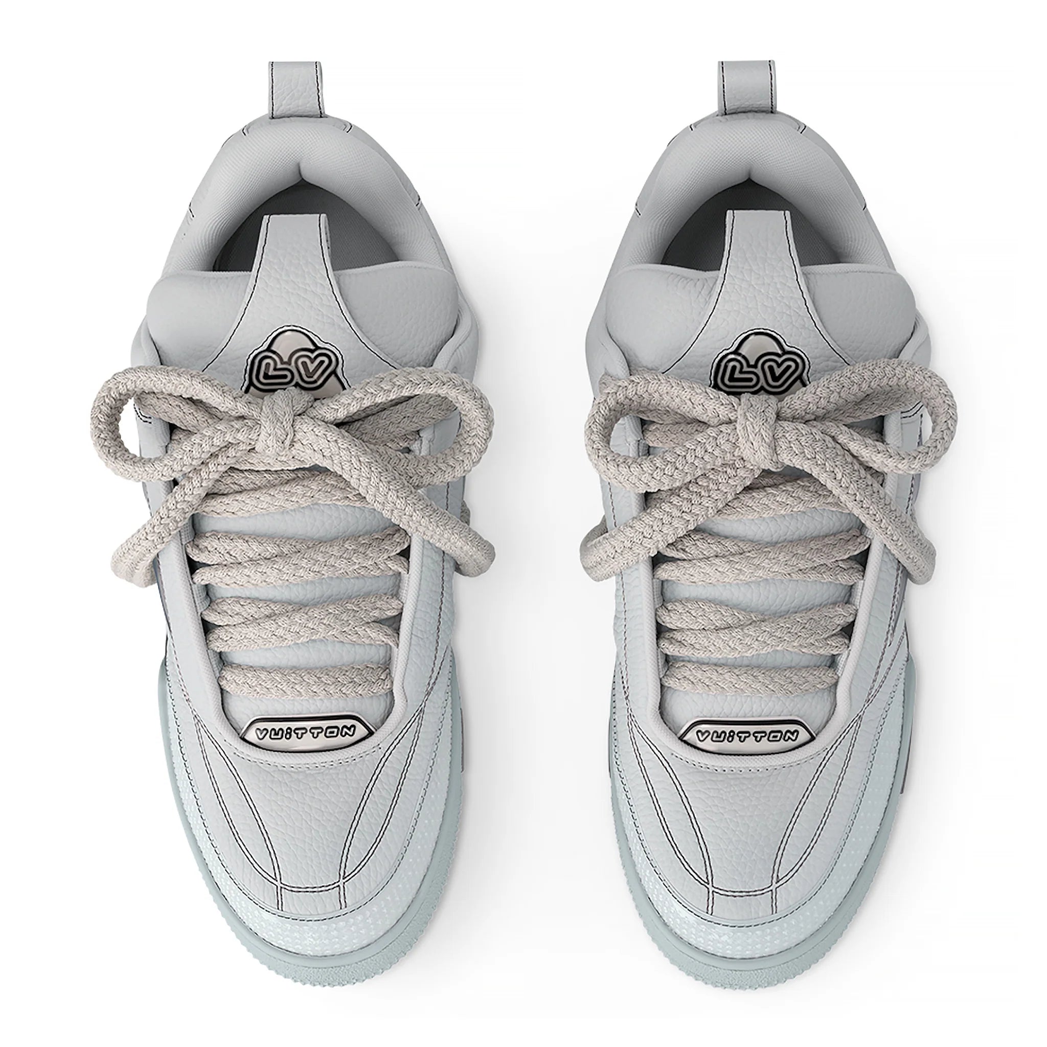 Louis Vuitton LV Skate Sneaker Grey, sneaker de luxe Louis Vuitton grise inspirée du skate avec matériaux premium et finitions haut de gamme.