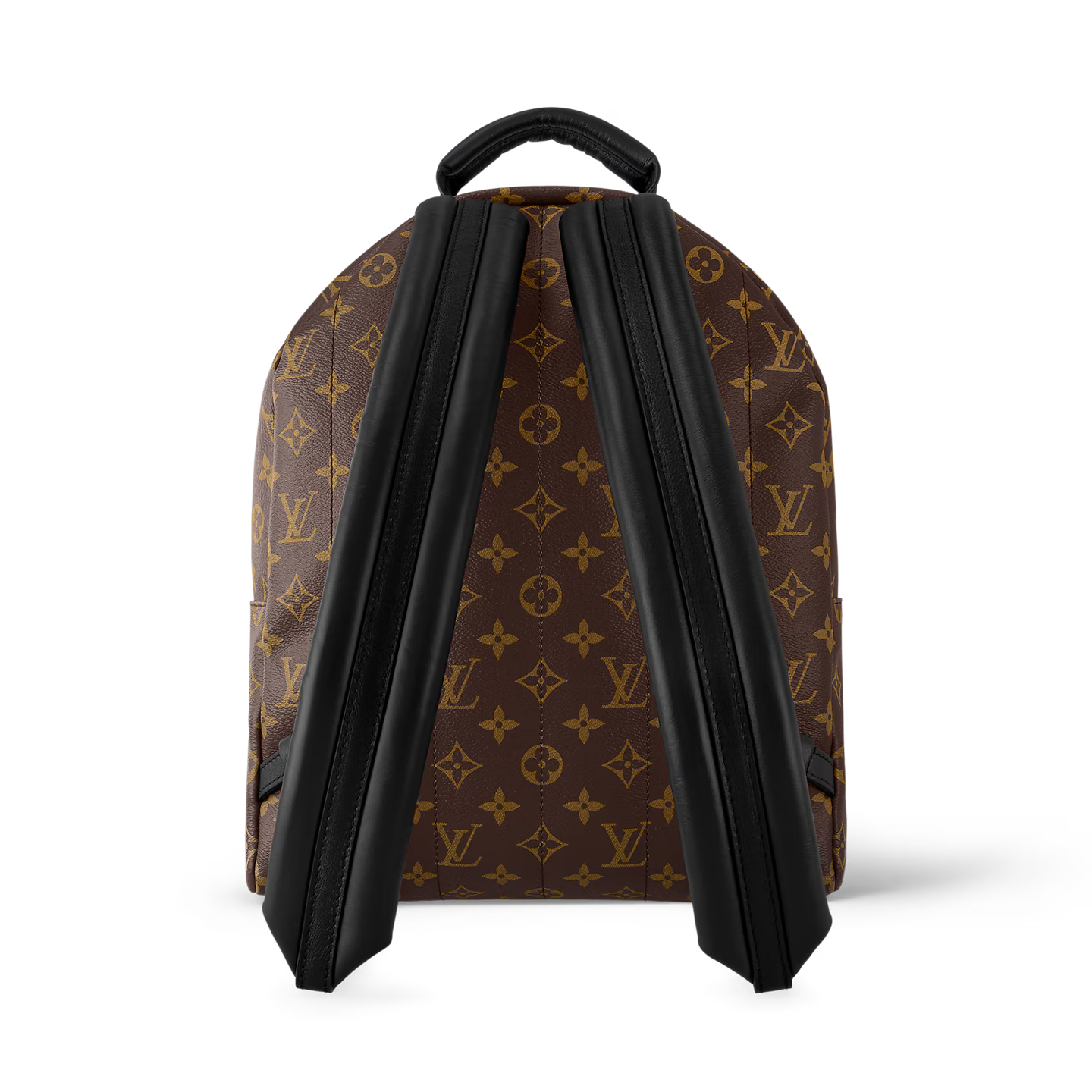 Louis Vuitton Palm Springs Monogram MM, sac à dos en toile Monogram marron avec garnitures en cuir, poche avant zippée et bretelles ajustables.