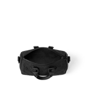 Louis Vuitton Keepall Bandoulière 25 Monogram Embossed Black en cuir de veau grainé embossé Monogram noir avec poignées roulées, bandoulière amovible, fermeture zippée et finitions métalliques.