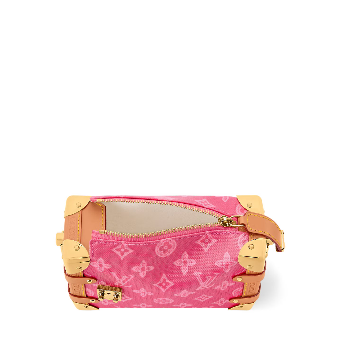 Louis Vuitton Side Trunk PM, sac rectangulaire en toile Monogram marron avec cuir, coins renforcés, serrure S dorée et bandoulière.