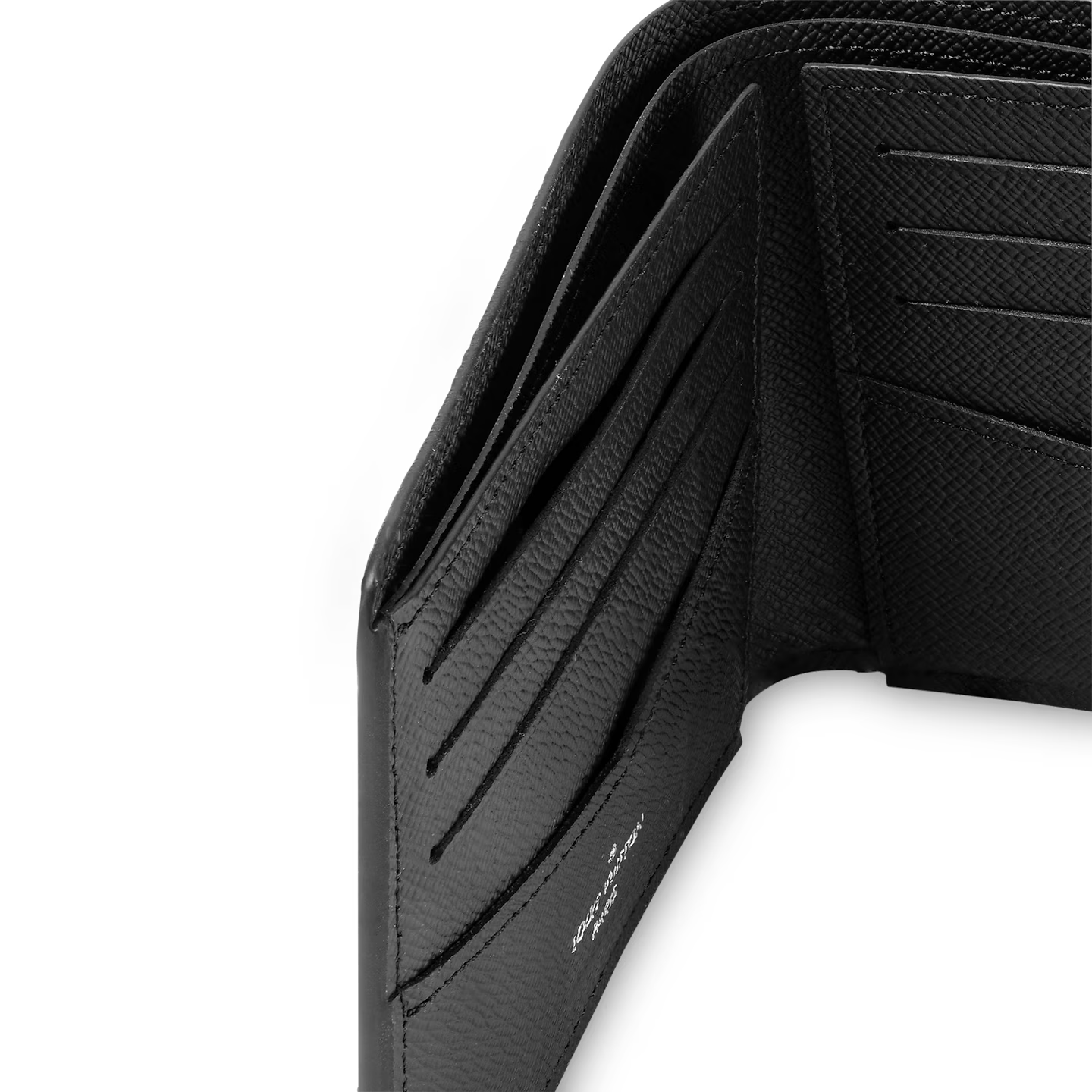 Louis Vuitton Slender Wallet Monogram Eclipse, portefeuille compact noir et gris en toile Monogram avec huit emplacements pour cartes.