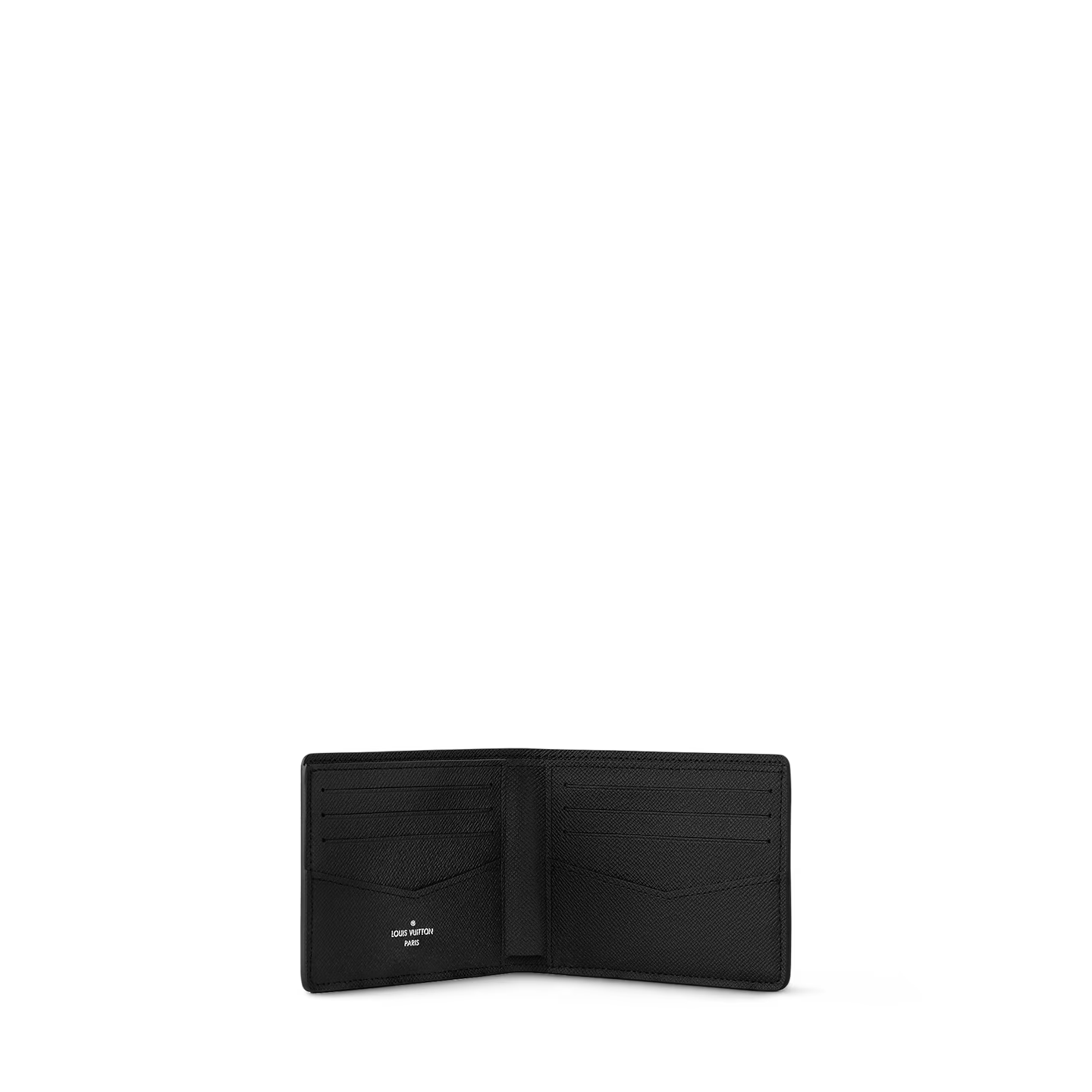 Louis Vuitton Slender Wallet Monogram Eclipse, portefeuille compact noir et gris en toile Monogram avec huit emplacements pour cartes.