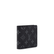 Louis Vuitton Slender Wallet Monogram Eclipse, portefeuille compact noir et gris en toile Monogram avec huit emplacements pour cartes.
