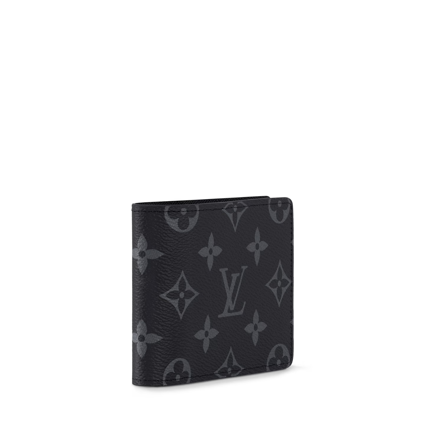 Louis Vuitton Slender Wallet Monogram Eclipse, portefeuille compact noir et gris en toile Monogram avec huit emplacements pour cartes.
