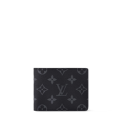 Louis Vuitton Slender Wallet Monogram Eclipse, portefeuille compact noir et gris en toile Monogram avec huit emplacements pour cartes.