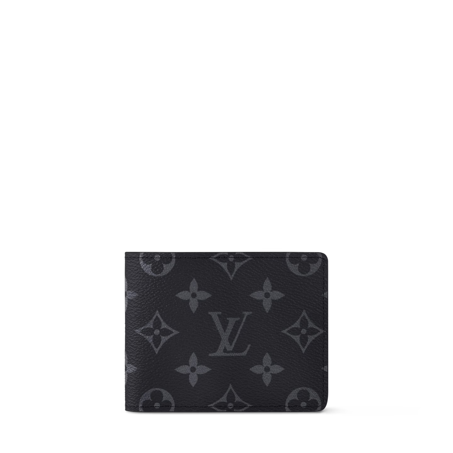 Louis Vuitton Slender Wallet Monogram Eclipse, portefeuille compact noir et gris en toile Monogram avec huit emplacements pour cartes.