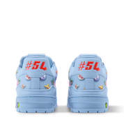 sneakers Louis Vuitton LV Trainer Monogram Donuts Blue en cuir premium avec motif Monogram embossé et semelle sculptée