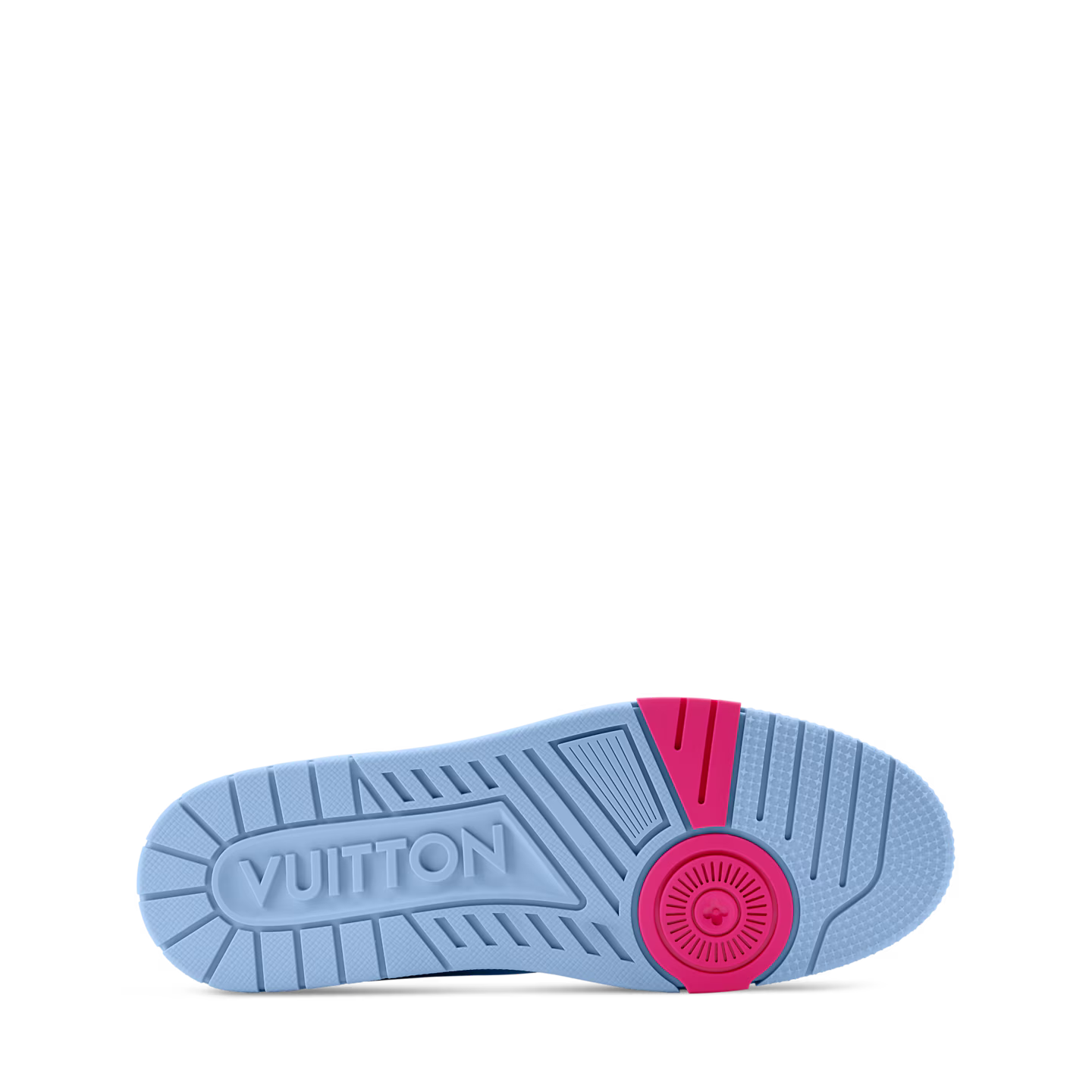 sneakers Louis Vuitton LV Trainer Monogram Donuts Blue en cuir premium avec motif Monogram embossé et semelle sculptée