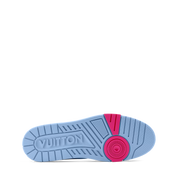 sneakers Louis Vuitton LV Trainer Monogram Donuts Blue en cuir premium avec motif Monogram embossé et semelle sculptée