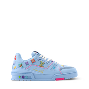 sneakers Louis Vuitton LV Trainer Monogram Donuts Blue en cuir premium avec motif Monogram embossé et semelle sculptée