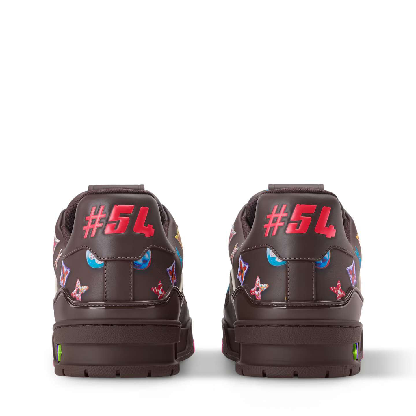 sneakers Louis Vuitton LV Trainer Monogram Donuts Brown en cuir premium avec motif Monogram embossé et semelle sculptée