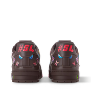 sneakers Louis Vuitton LV Trainer Monogram Donuts Brown en cuir premium avec motif Monogram embossé et semelle sculptée