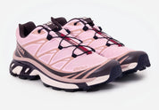 chaussure de trail Salomon xt-6 rose été, semelle légère et confortable, vue de 3/4