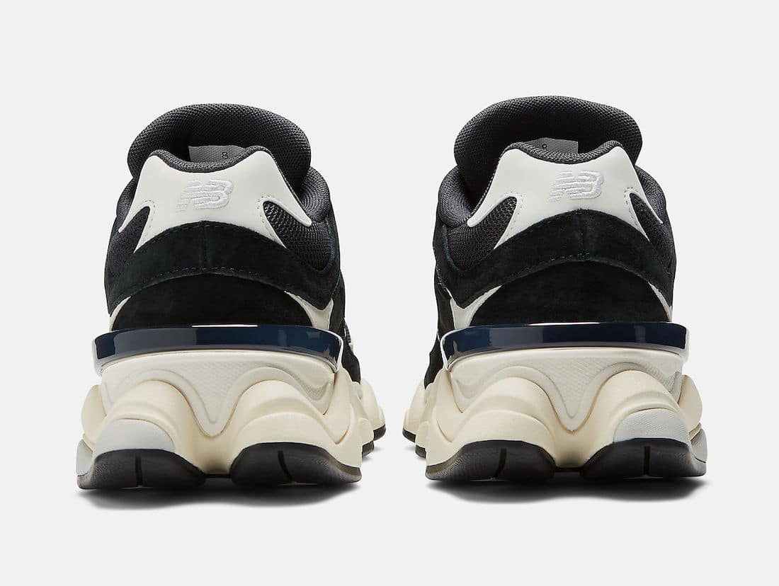 New balance 9060 black white vu de derrière