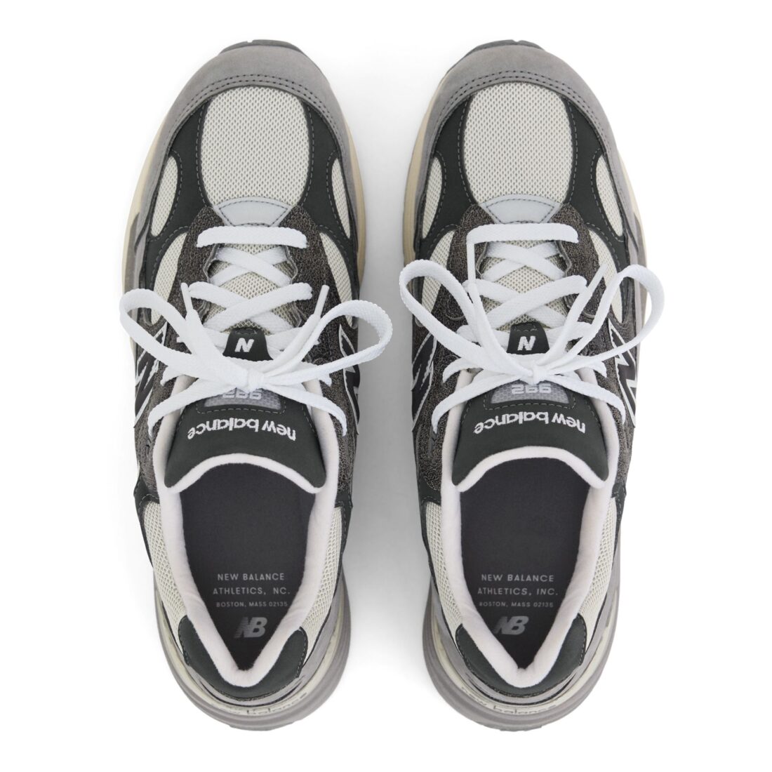 Sneaker New Balance 992 Made in USA Shadow Grey en suède gris premium et mesh respirant avec amorti ABZORB et SBS.