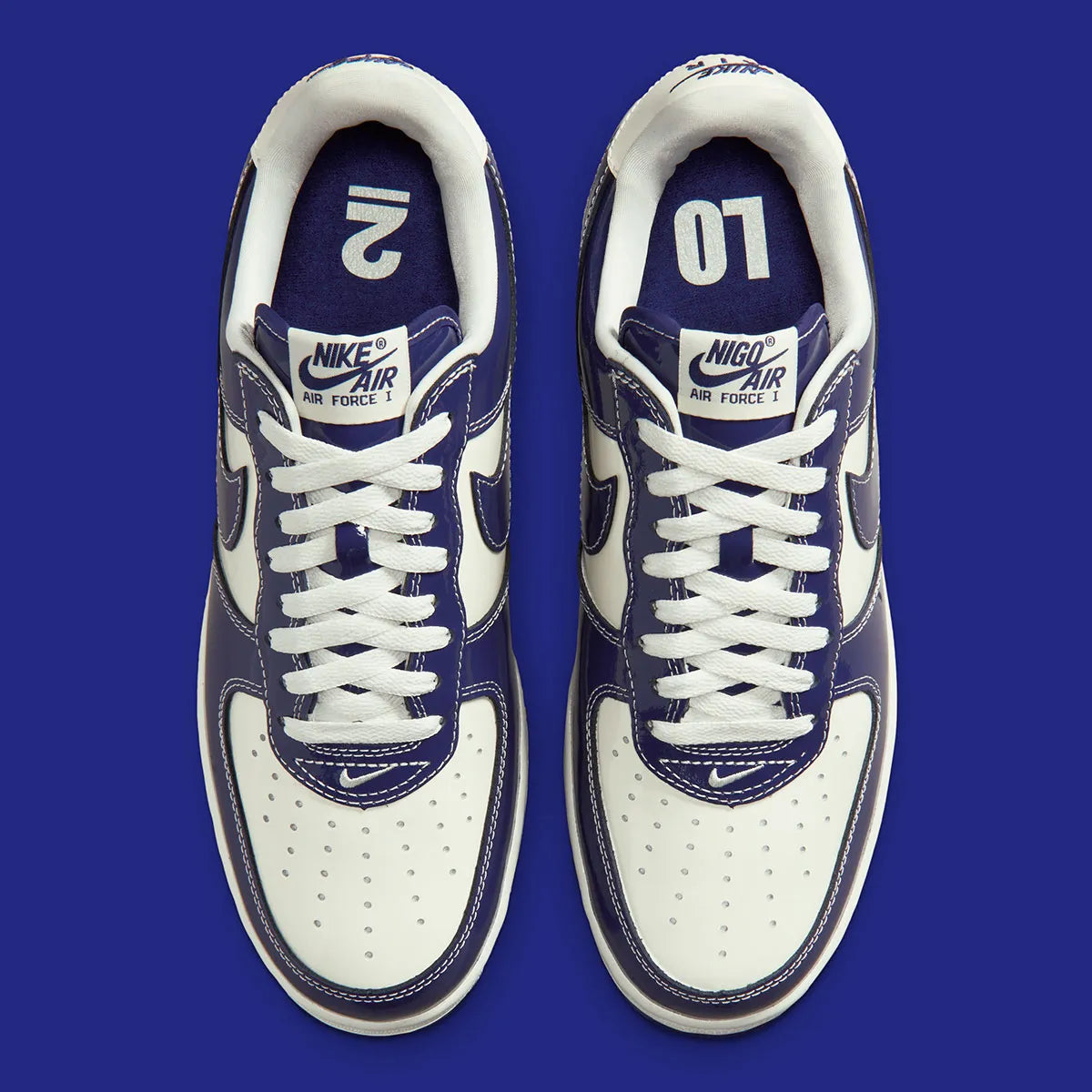Nike Air Force 1 Low NIGO Last Orgy 2 en cuir premium avec détails exclusifs japonais et semelle Nike Air collector. vue de dessus