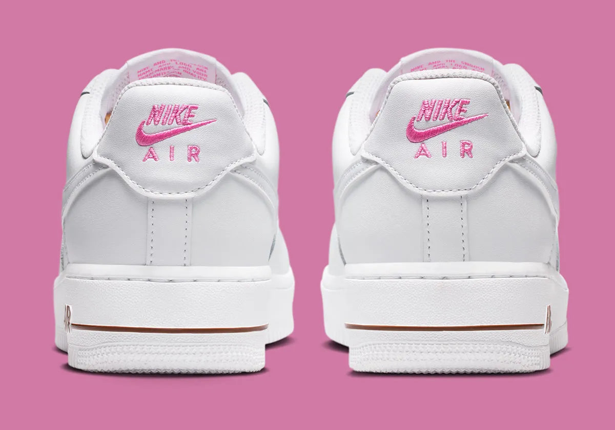 Nike Air Force 1 Low Cherry Blossom avec tige en cuir premium, détails inspirés des fleurs de cerisier, amorti Nike Air et semelle extérieure en caoutchouc.