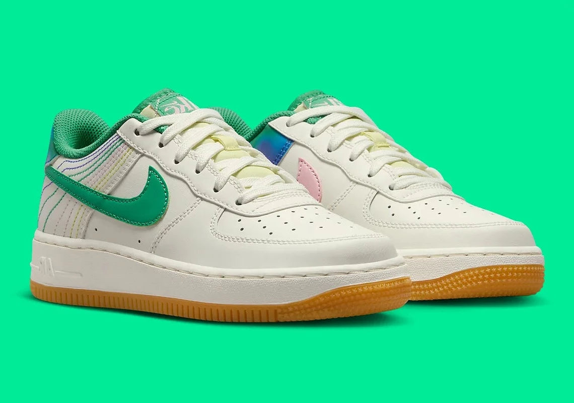 Nike Air Force 1 Low LV8 3 Heel Stitch Sail Stadium Green GlobalSneakers