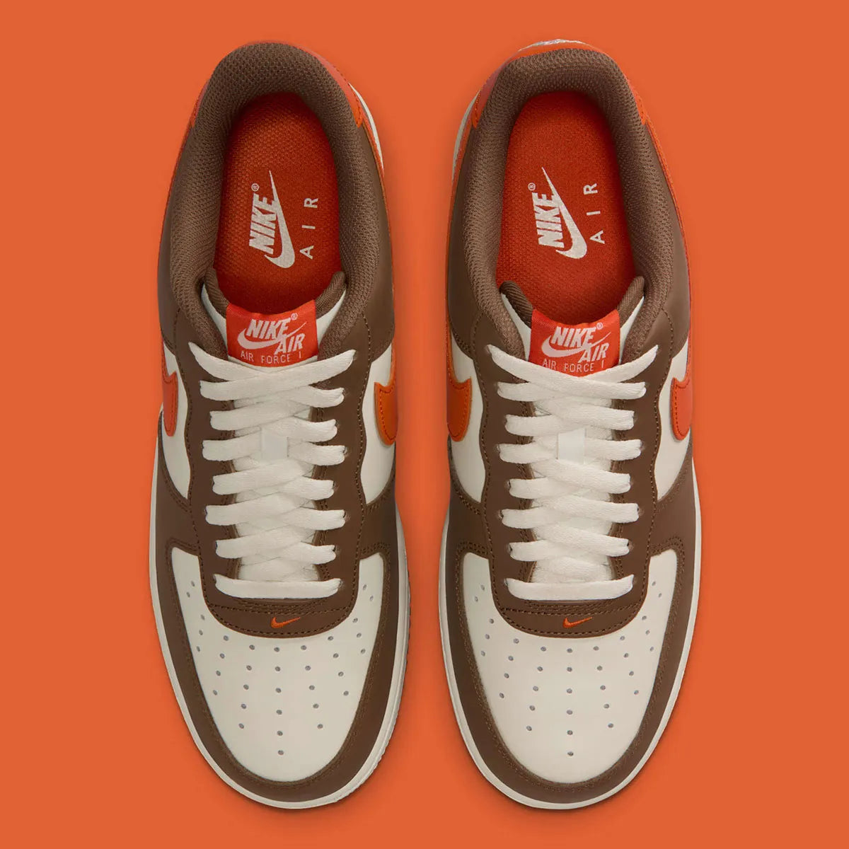 Sneakers Nike Air Force 1 Low 07 Mosswood Brown en cuir lisse premium avec amorti Air iconique et design intemporel