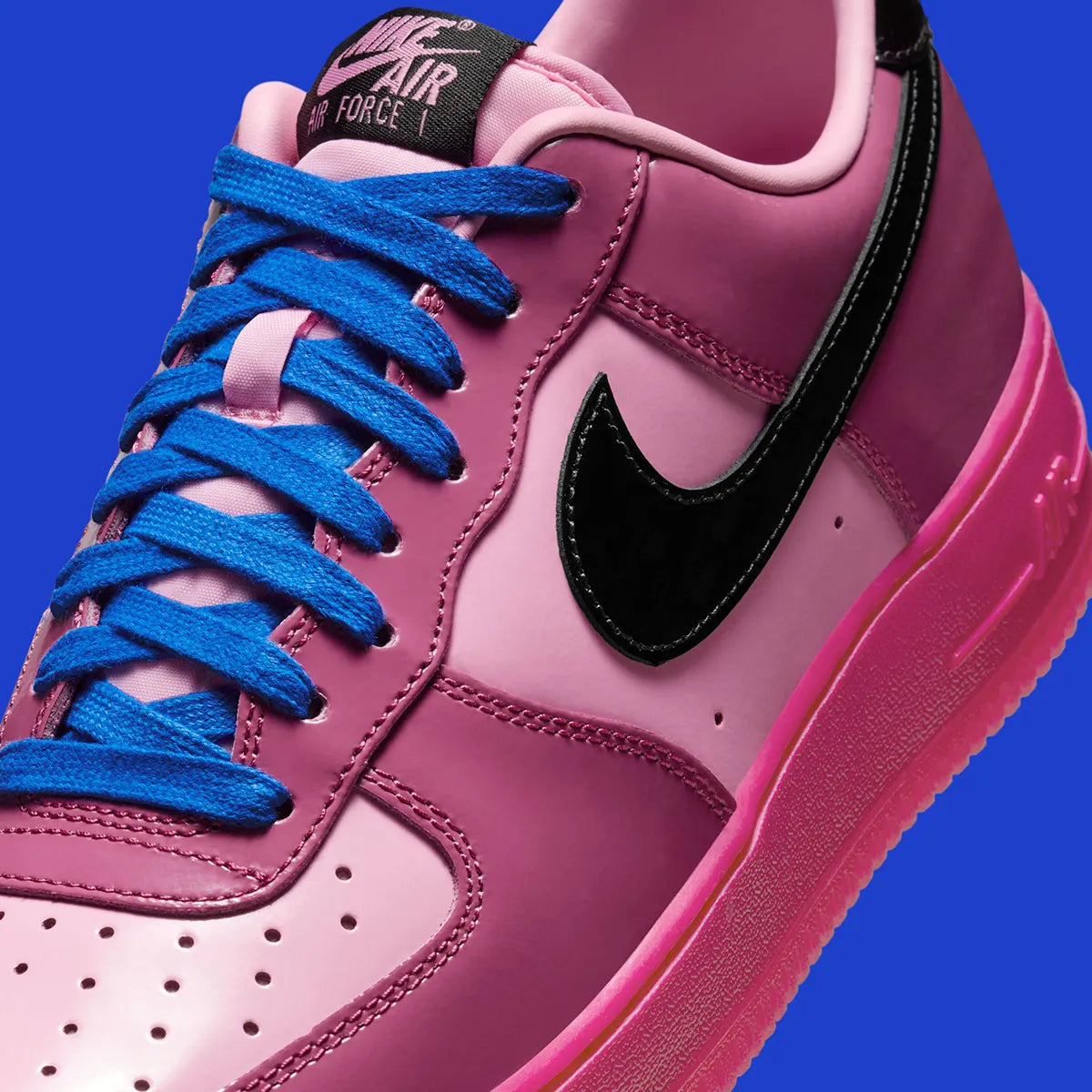 Sneakers Nike Air Force 1 Low roses Pink Cooler et Mulberry en cuir lisse avec amorti Air et design iconique