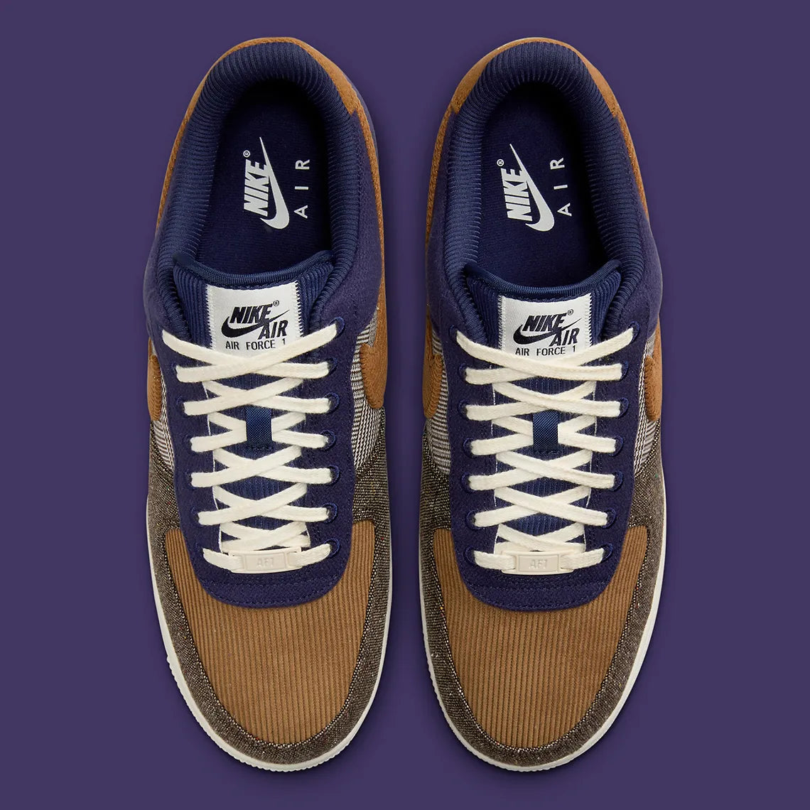 Nike Air Force 1 Low 07 PRM Tweed Midnight Navy Corduroy GlobalSneakers
