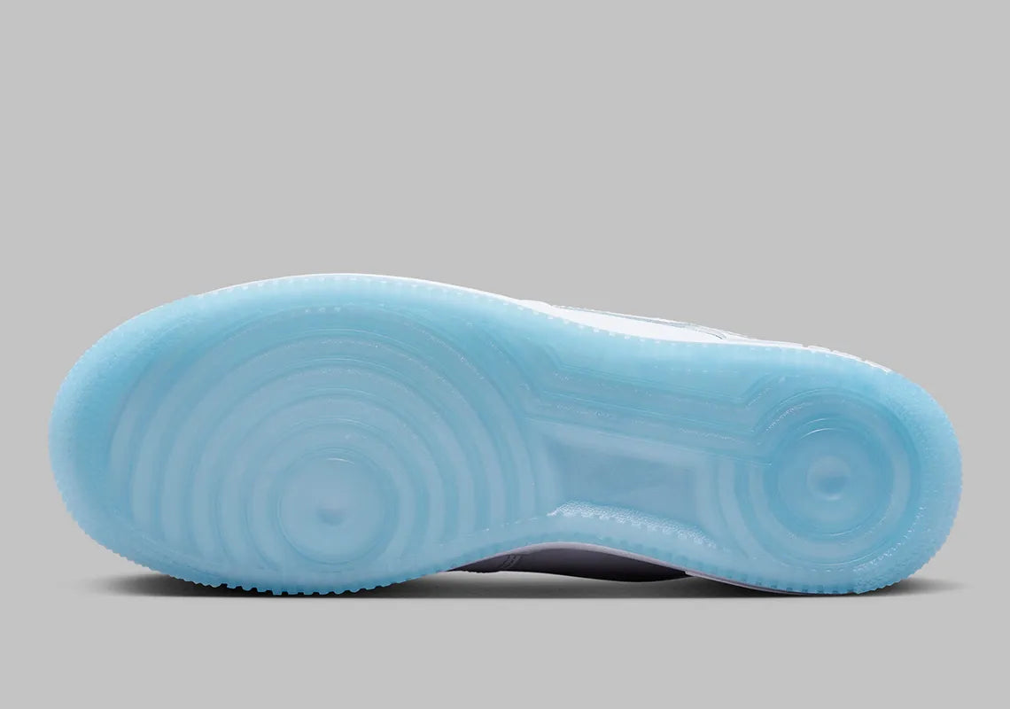 White Jordan Icy Sole Nike Air Force Low '07 White Ice Blue Sole