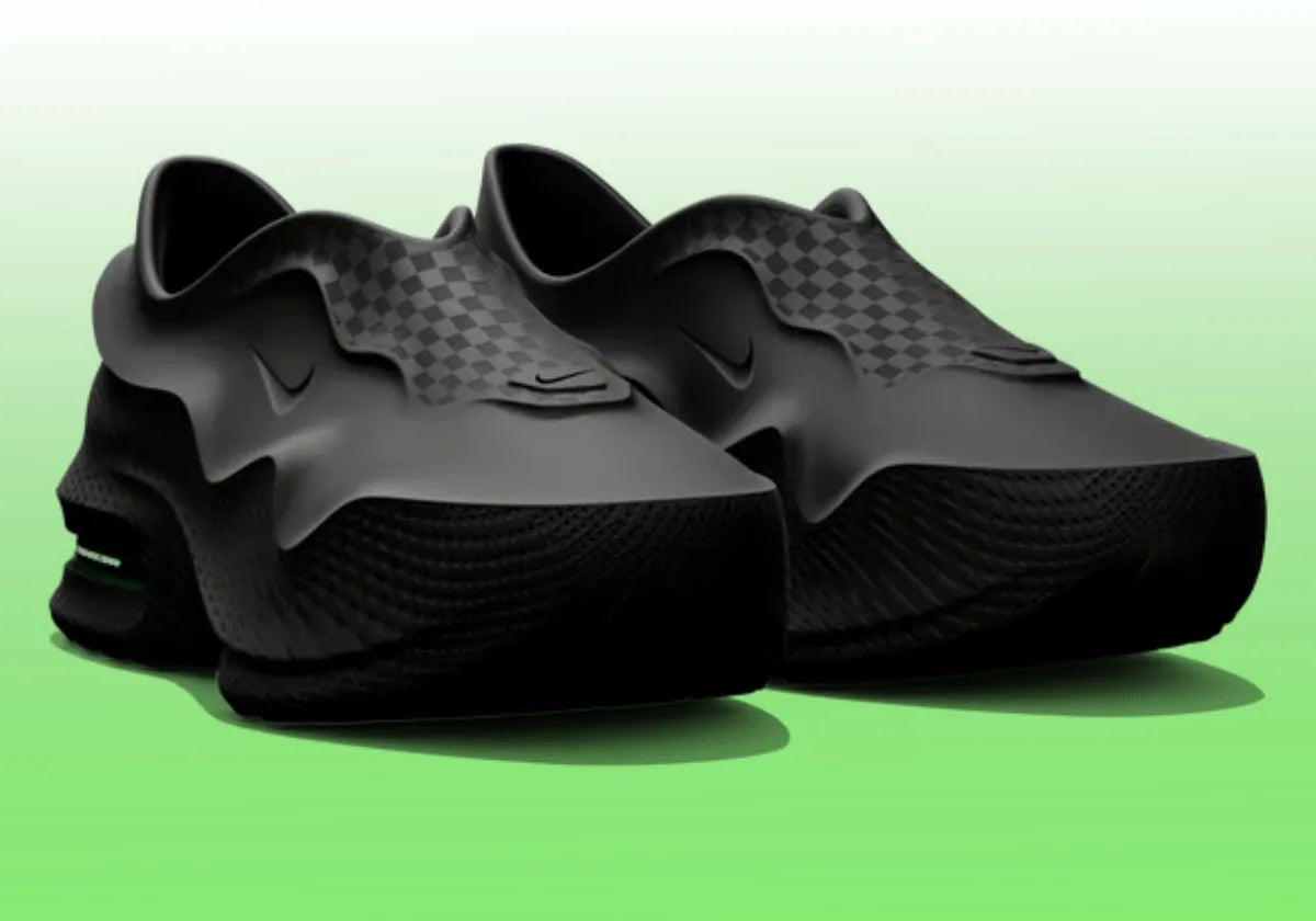 air max 1000, chaussure confortable à l'imprimante 3D, chaussure full black, vue de devant 