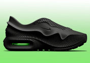 air max 1000, chaussure confortable à l'imprimante 3D, chaussure full black, vue de coté extérieur