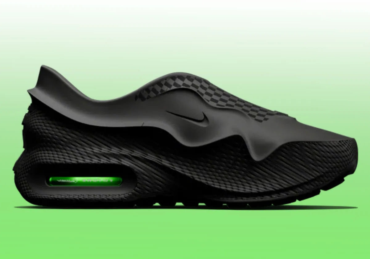 air max 1000, chaussure confortable à l'imprimante 3D, chaussure full black, vue de coté extérieur