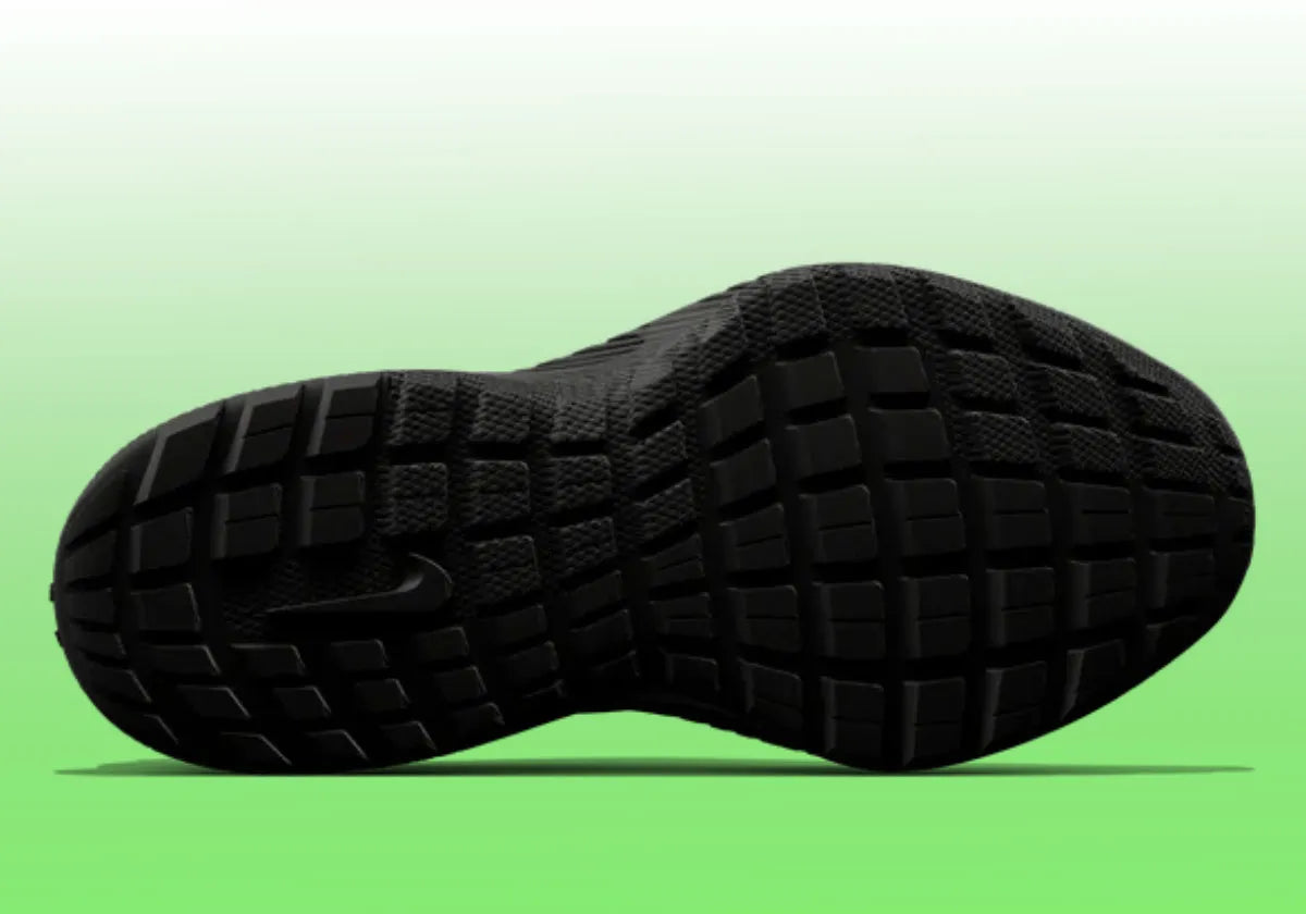 air max 1000, chaussure confortable à l'imprimante 3D, chaussure full black, vue de coté dessous 