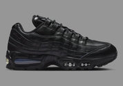 Sneakers Nike Air Max 95 QS noires en cuir premium avec unité Air Max Big Bubble visible et design iconique