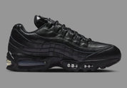 Sneakers Nike Air Max 95 QS noires en cuir premium avec unité Air Max Big Bubble visible et design iconique