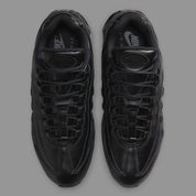 Sneakers Nike Air Max 95 QS noires en cuir premium avec unité Air Max Big Bubble visible et design iconique