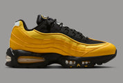 Sneakers Nike Air Max 95 OG Big Bubble Varsity Maize Black en mesh respirant et cuir premium avec amorti Air Max visible haut de gamme.Vue de coté 