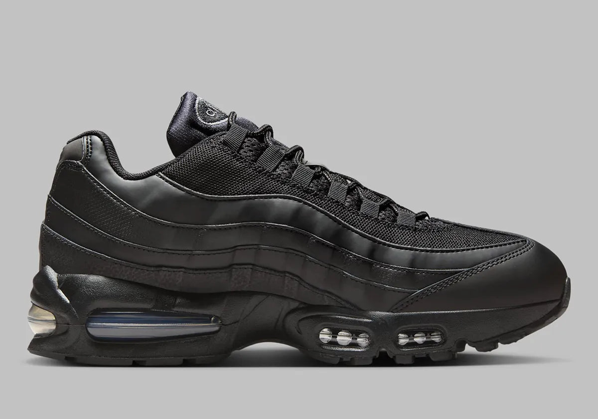 Sneakers Nike Air Max 95 OG Big Bubble en Black Patent avec mesh respirant, cuir premium et amorti Air Max maximal.Vue de coté
