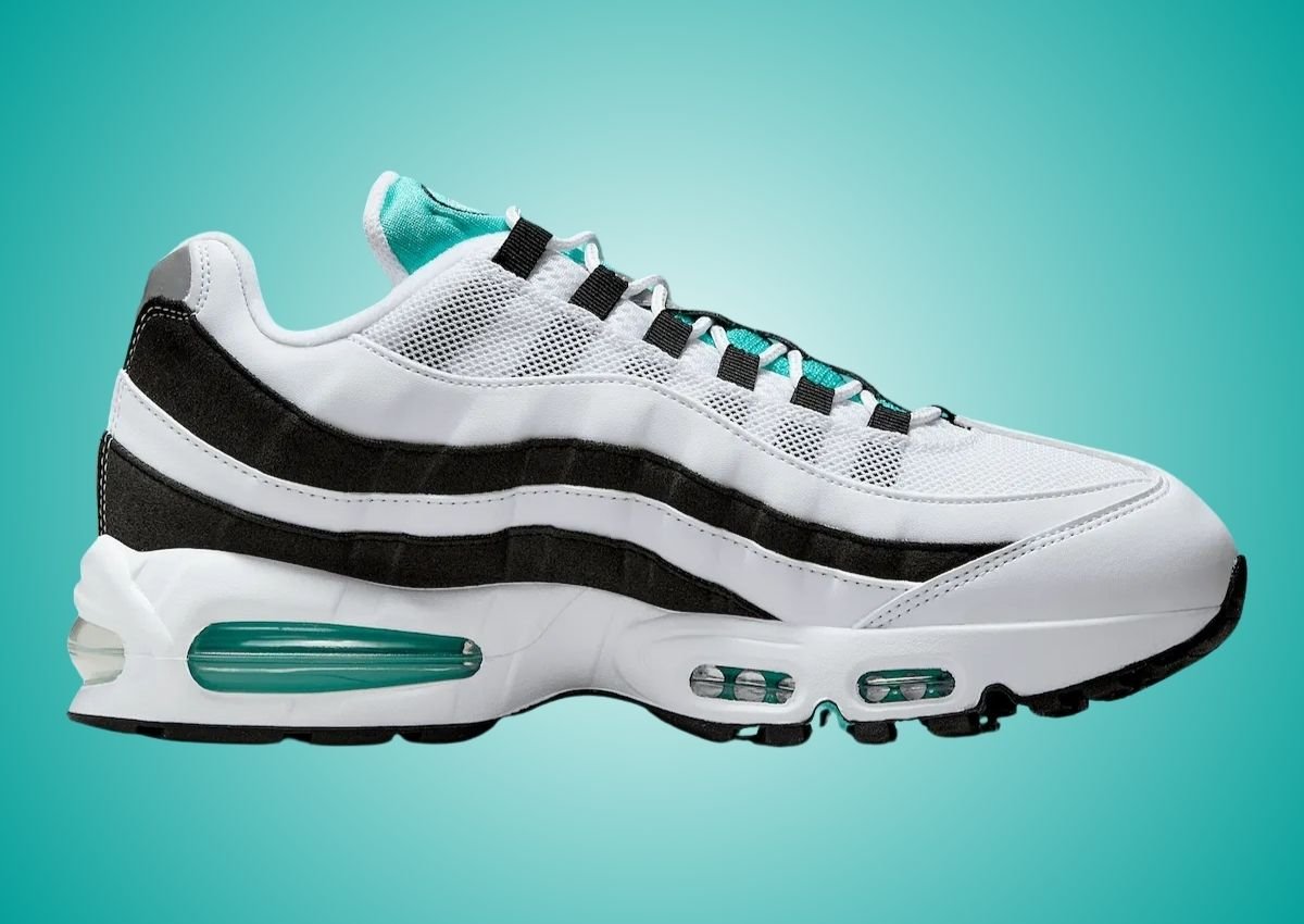 Sneakers Nike Air Max 95 OG Big Bubble noires avec contour Black Border en mesh et matières premium avec amorti Air Max visible. Vue intérieur 