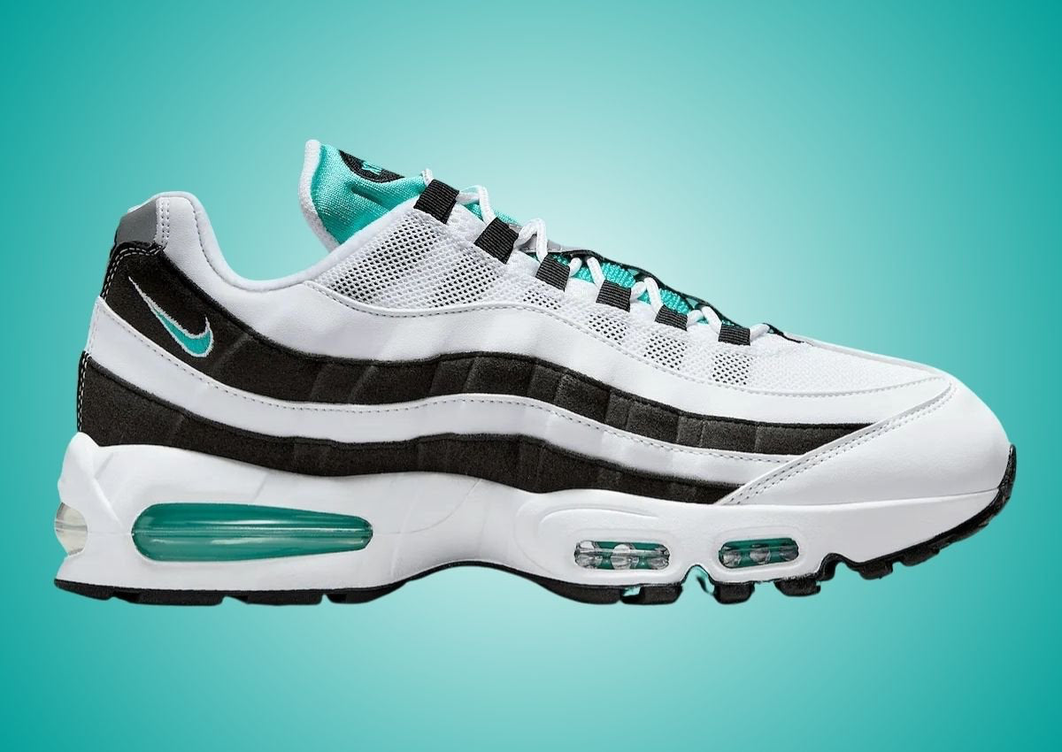 Sneakers Nike Air Max 95 OG Big Bubble noires avec contour Black Border en mesh et matières premium avec amorti Air Max visible. Vue extérieur 