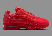 Nike Air Max 95 SE Big Bubble University Red en mesh rouge avec amorti Air visible et détails inspirés de la Total 90. vue de profil