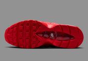 Nike Air Max 95 SE Big Bubble University Red en mesh rouge avec amorti Air visible et détails inspirés de la Total 90. vue semelle