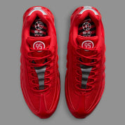 Nike Air Max 95 SE Big Bubble University Red en mesh rouge avec amorti Air visible et détails inspirés de la Total 90. vue de dessus