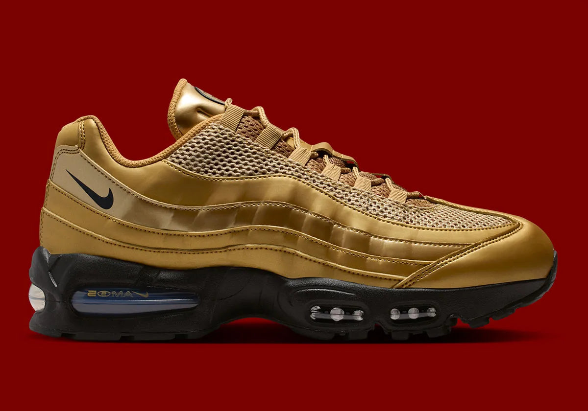 Nike Air Max 95 Big Bubble, sneaker rétro-running aux panneaux ondulés, tige multicouche et imposant amorti Max Air visible au talon et à l’avant-pied.