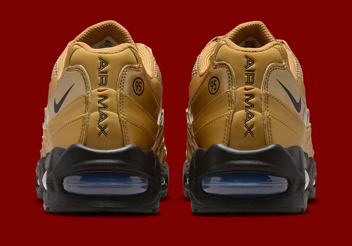 Nike Air Max 95 Big Bubble, sneaker rétro-running aux panneaux ondulés, tige multicouche et imposant amorti Max Air visible au talon et à l’avant-pied.