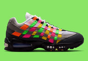 Nike Air Max 95 Big Bubble Woven Multi avec tige en textile tissé multicolore, renforts synthétiques, unités Max Air Big Bubble visibles et silhouette iconique inspirée du running.