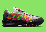 Nike Air Max 95 Big Bubble Woven Multi avec tige en textile tissé multicolore, renforts synthétiques, unités Max Air Big Bubble visibles et silhouette iconique inspirée du running.