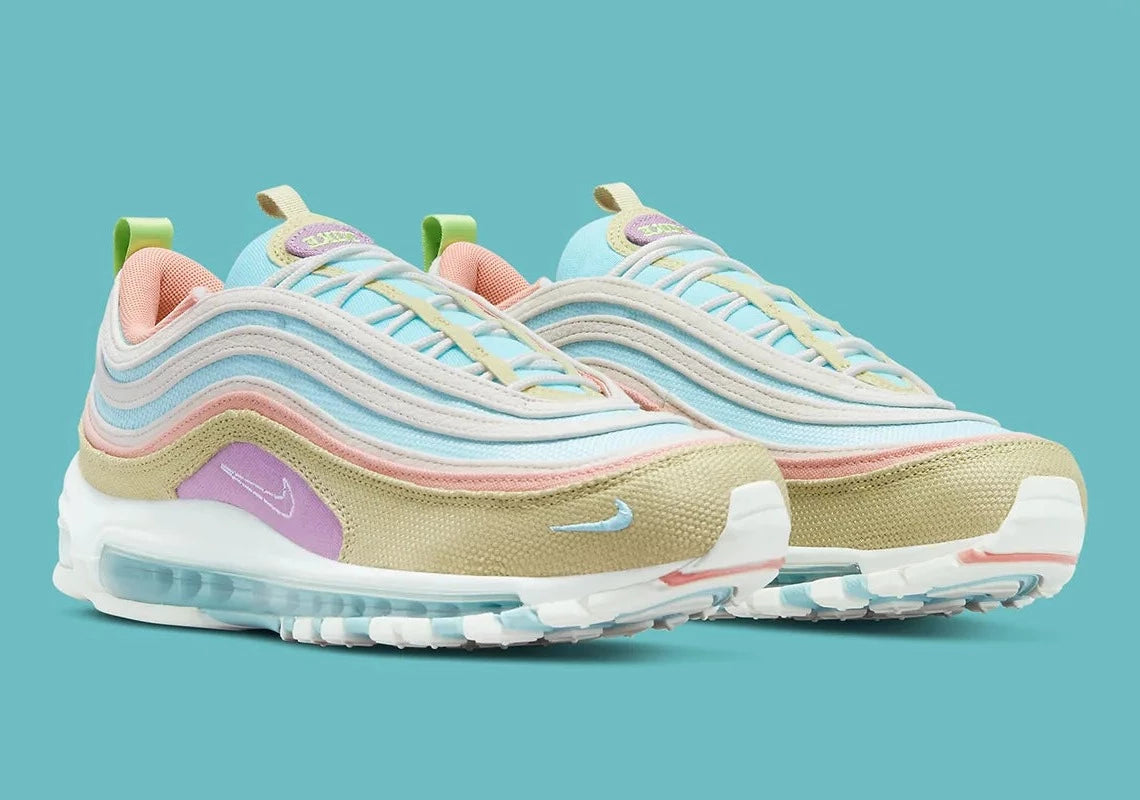 Air max 97 bleu jaune rose 2025