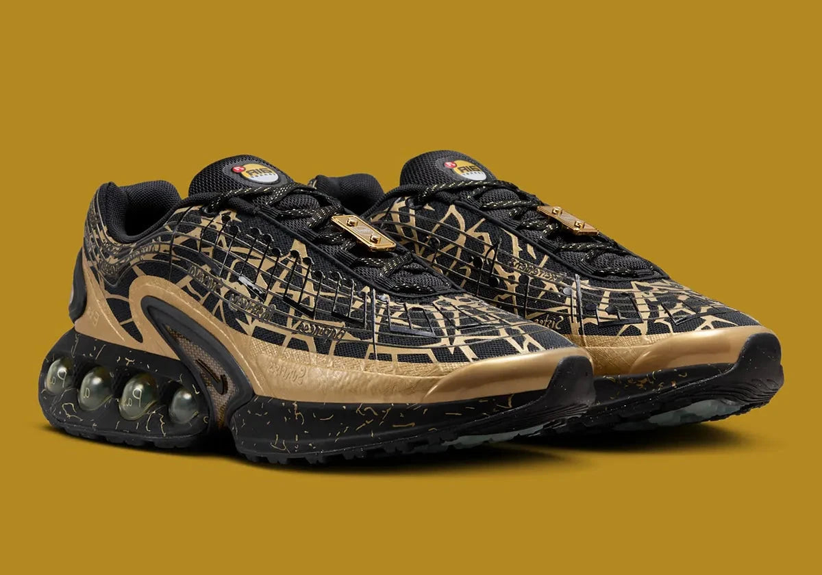 Sneakers Nike Air Max Dn Doernbecher Connor en matériaux techniques premium avec design expressif et semelle Dynamic Air innovante vue de 3/4 face. 