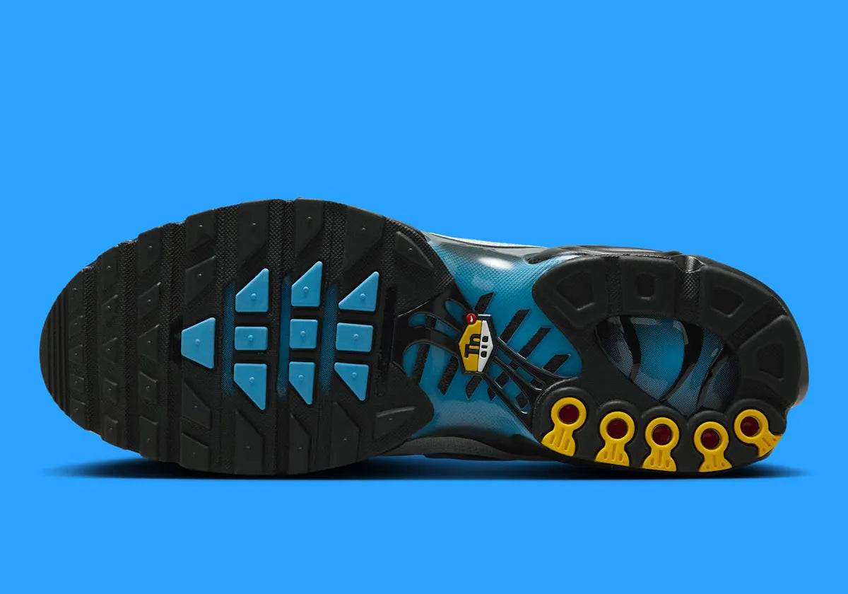 Nike Air Max Plus Grey University Blue Black – sneakers TN grises avec détails bleus